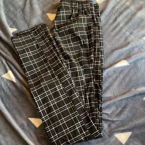 Black and white plaid pants